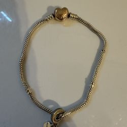 Pandora Moments Heart Clasp Snake Chain Bracelet