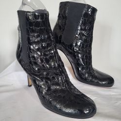 Kate Spade Patent Leather Croc Embossed Boot