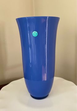 Tiffany & Co by Carlo Moretti Blue Vase Signed Mint 9" Tall