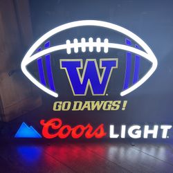 Washington Huskies Coors Light LED Beer Sign