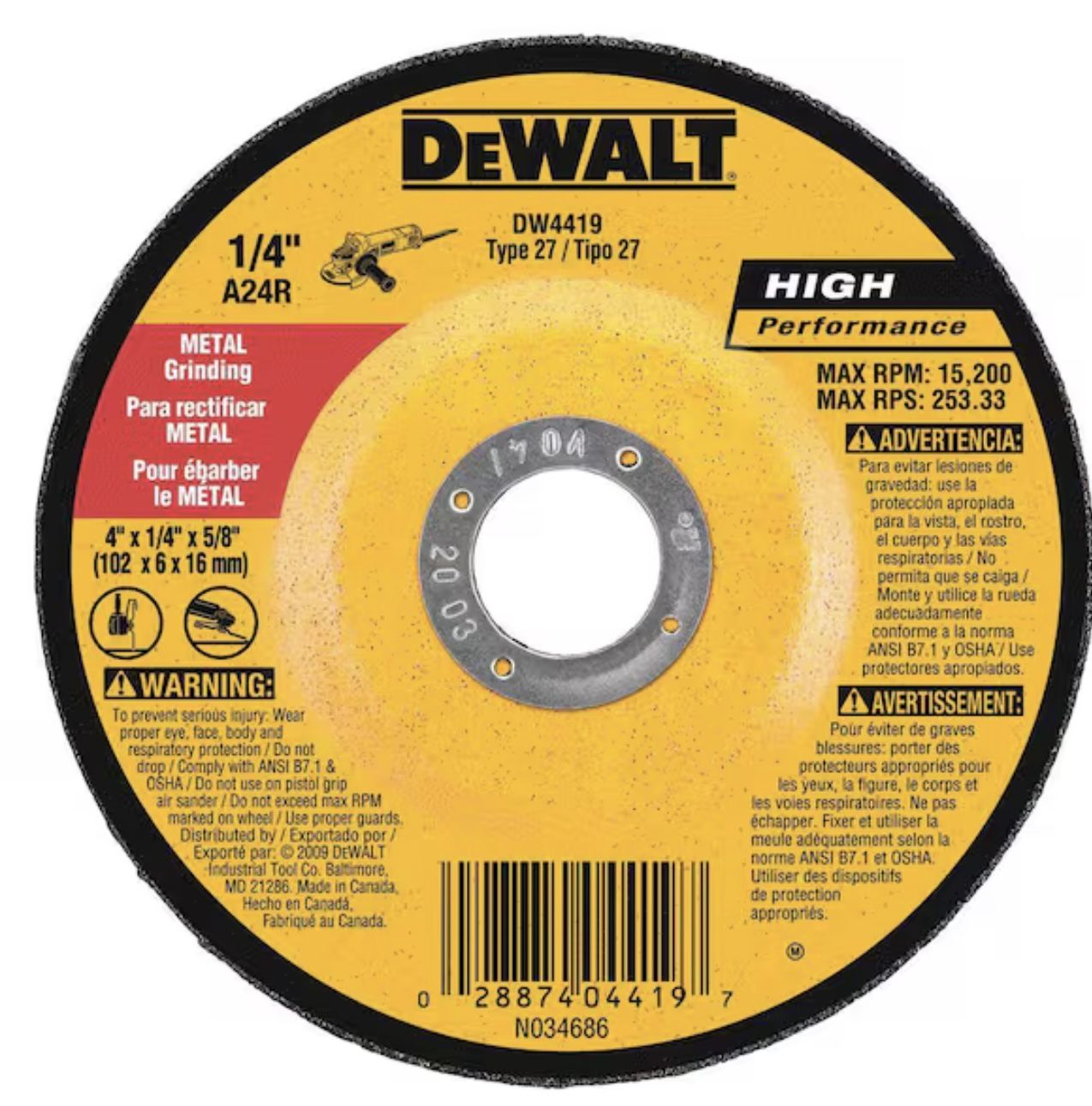 in. x 1/4 in. x 5/8 in. General Purpose Metal Grinding Wheel (25 Pack)