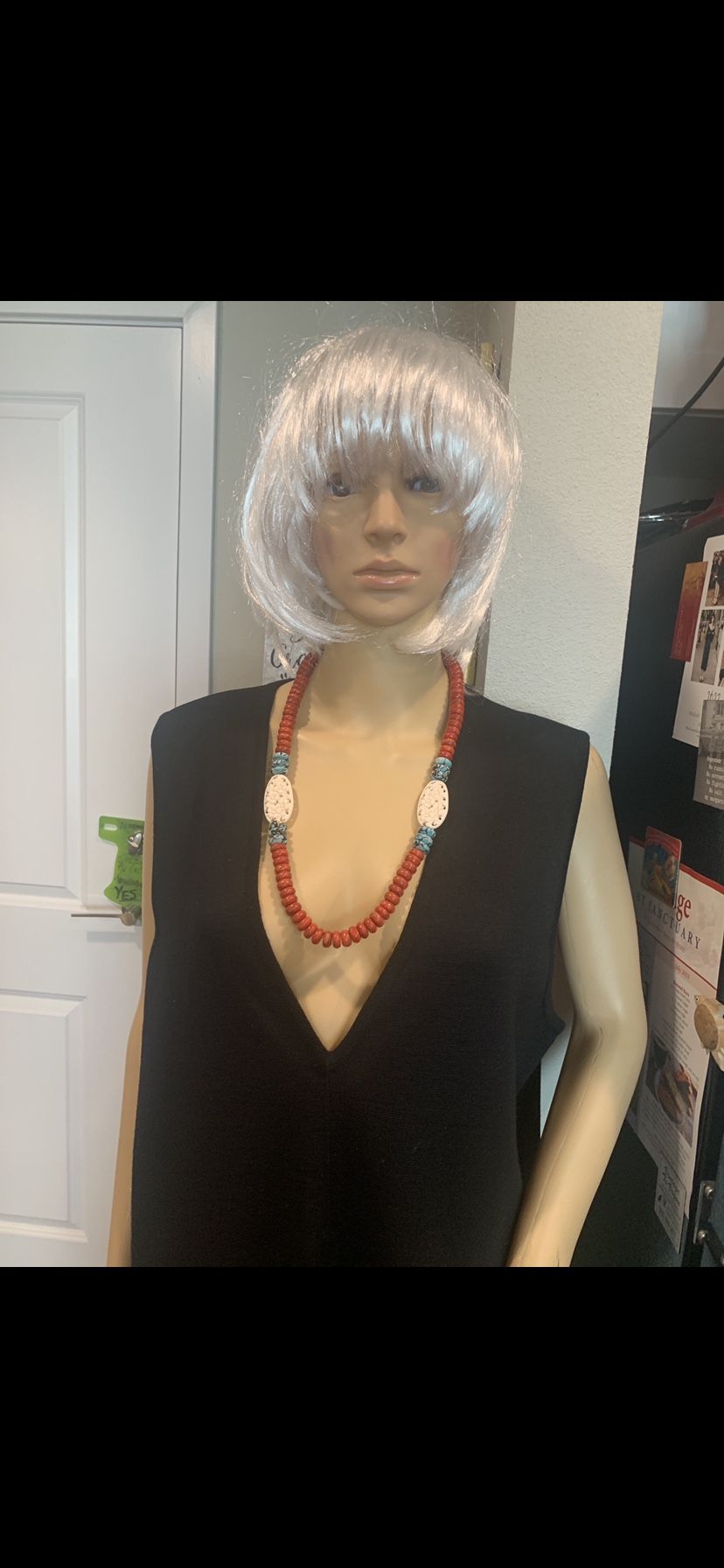 AWESOME TURQUOISE AND CORAL NECKLACE