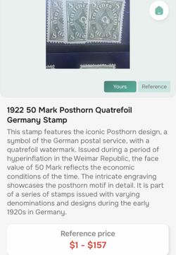 1922 , 50 mark , post horn , quatrefoil