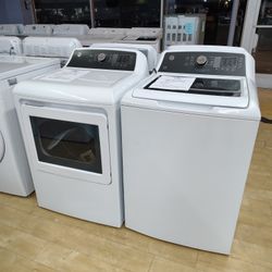 $928 GE 4.5 CU FT WASHER + 7.4 CU FT GAS DRYER, 1 YR WARRANTY