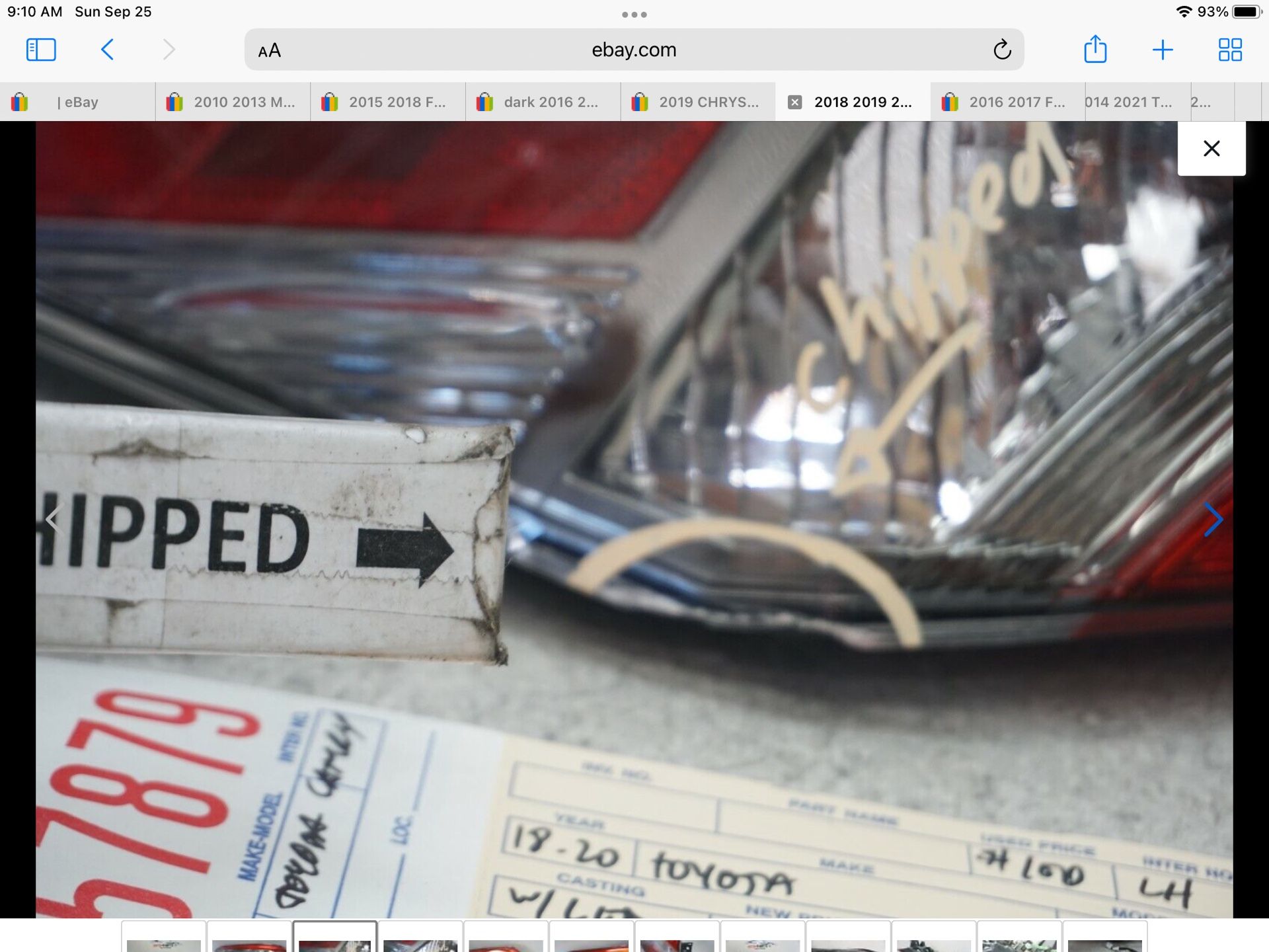 chipped 2018-2020 TOYOTA CAMRY LED LEFT DRIVER TAIL LIGHT 2019 OEM UC57879