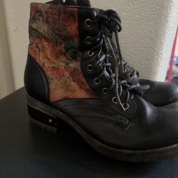 L'artiste Marty Boots - Floral Style Leather Boot - Spring Step Shoes Women’s 8-8.5 (39)