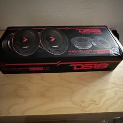 DS18 Mid and High Car Speaker Package - 2X 6.5" Midrange, 2X 1" Tweeters, Built-in Crossover