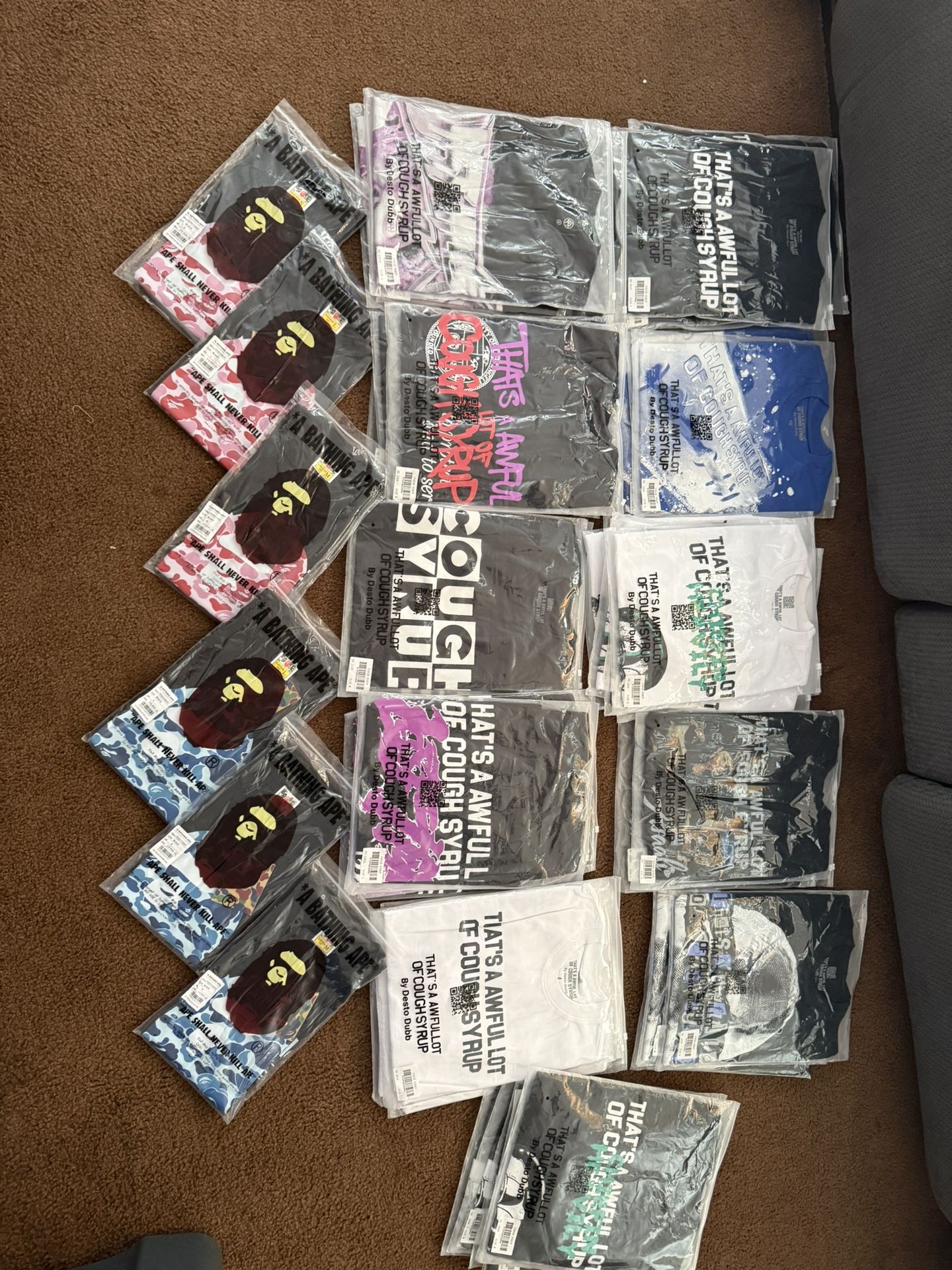 Alocs and Bape shirts