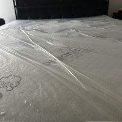 Queen Size Frame/mattress And ottoman 