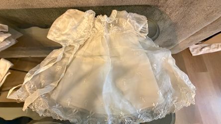 Vintage 1950’s Baby Christening Gown with Bonnet