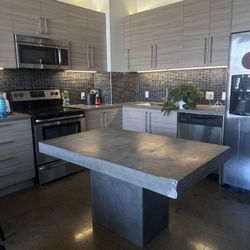 Concrete pedestal Kitchen Table 