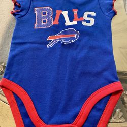 NFL Buffalo Bills Girls Ruffled Sleeves 0-3 Months Onesie 