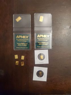1 gram gold bars from APMEX and Valcambi