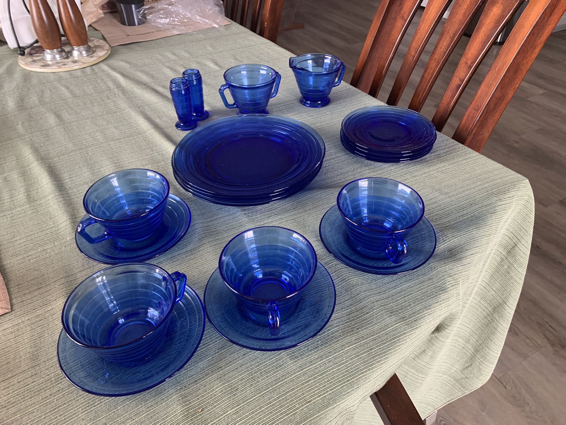 Hazel-Atlas Moderntone Cobalt Crystal Set of 4