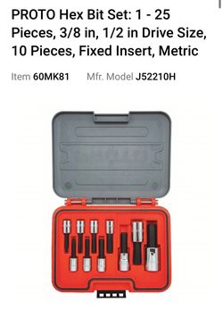 10 pc Hex Socket Set