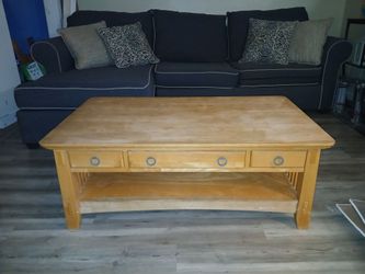 Couch, coffee table,  entryway table