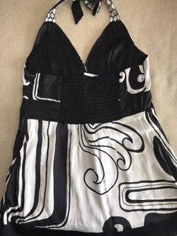 BEBE TWO SIDED HALTER TOP BLOUSE