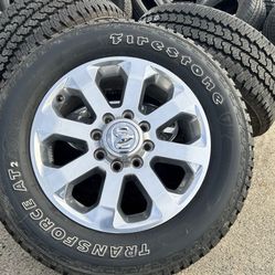 20” OEM 2025 RAM 2500 LARAMIE POLISHED WHEELS 8x6.5 FIRESTONE AT LT285/60R20 100%
