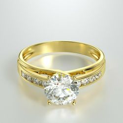 Real 14k Gold And Diamond Engagement Ring