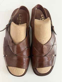 LACOTA Italy Genuine Leather Fisherman Slingback Sandals Men’s EU 45 US 11.5 Brown