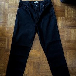 Women Abercrombie & Fitch The 90s Straight Ultra High Rise Jean 32/14 Black NWT