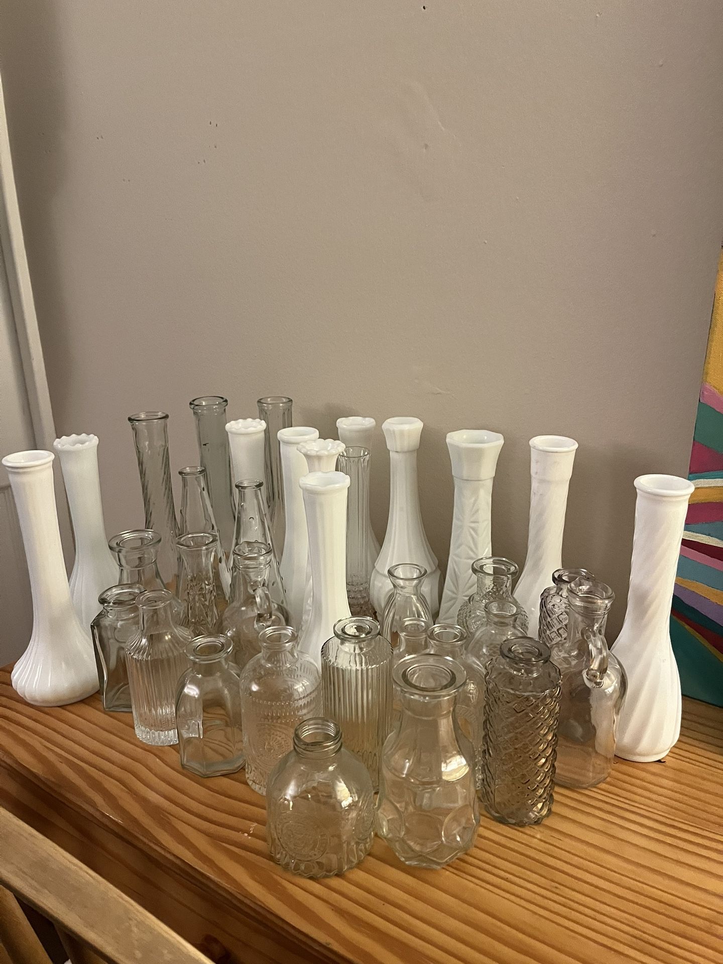 35 misc bud vases 