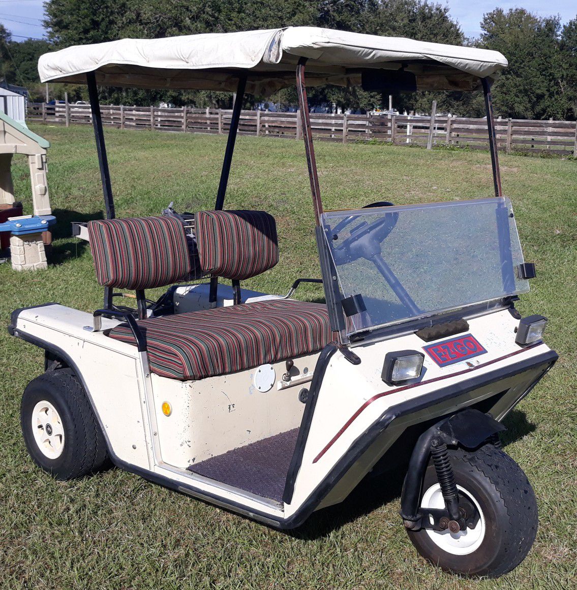 3 wheel EZGO golf cart