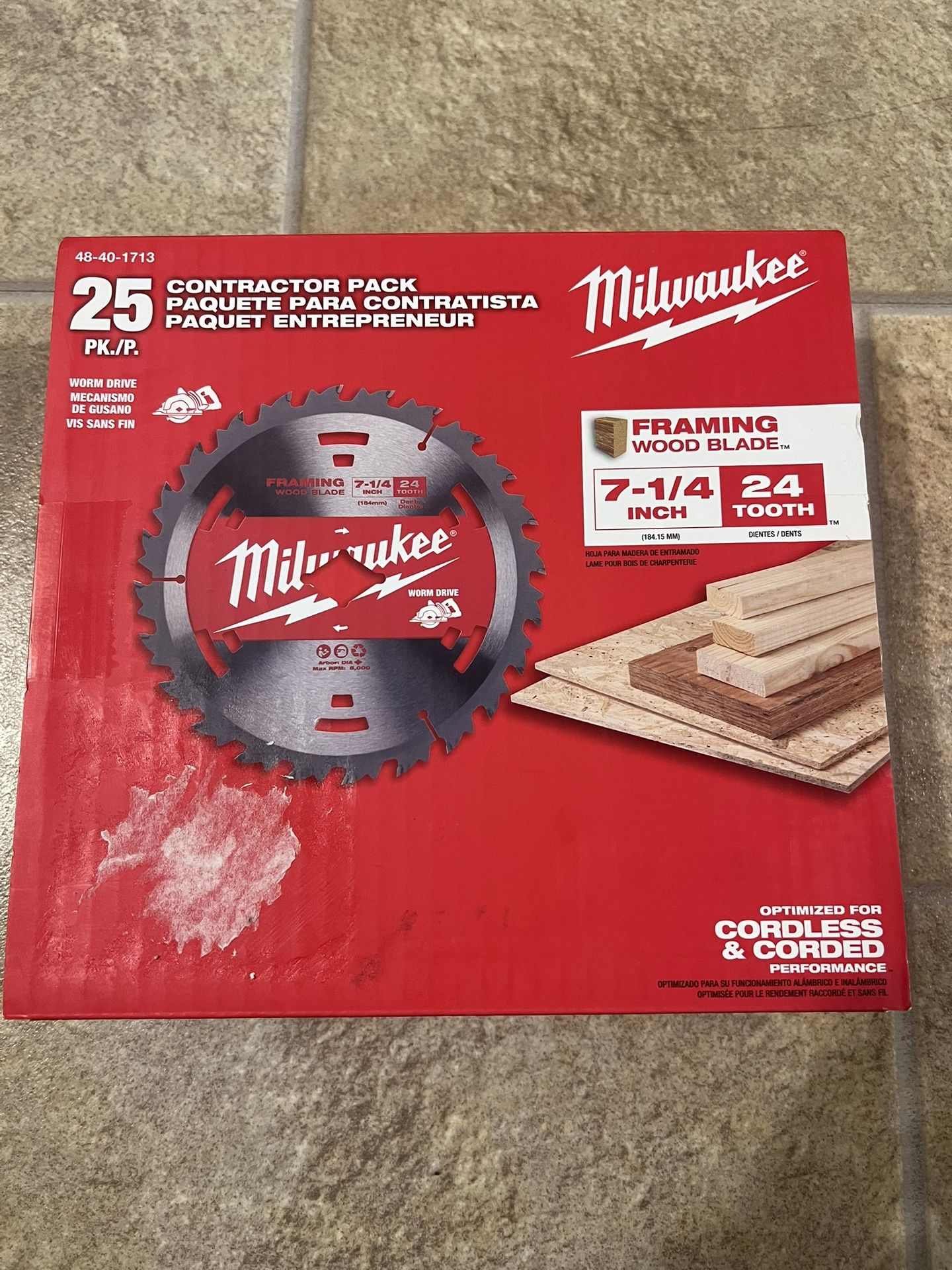 Milwaukee 7-1/4 in. 24-Tooth Tungsten Carbide Wood Cutting Framing Circular Saw Blade (25-Pack)