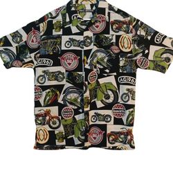 New Box Office Motorcycle Print Men's Shirt Size Medium 