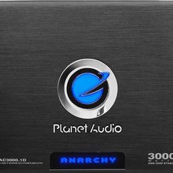 Planet Audio AC3000.1D Anarchy Series Car Amplifier - 3000 High Output, Class D, Monoblock, 1 Ohm, Low Level Inputs, Low Pass Crossover, Mosfet Power 
