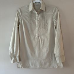 Banana Republic Beige Boho Top Blouse Size XS casual 100% Cotton