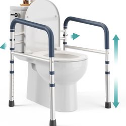PELEGON Toilet Safety Rails 350 lb, Adjustable Toilet Safety Frame Elderly Adults
