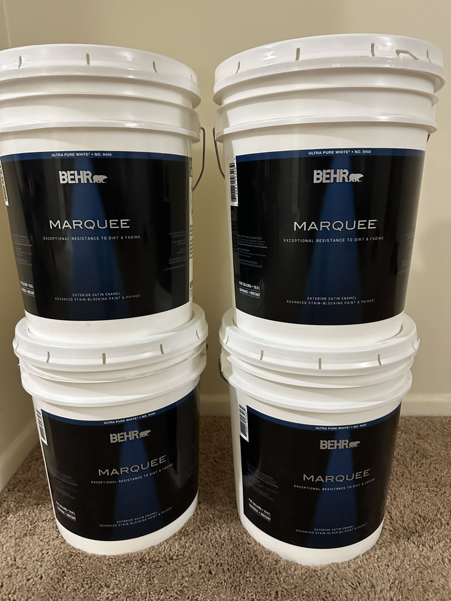 FREE DELIVERY WITHIN 20 MILES! | 5 gal. Ultra Pure White Satin Enamel Exterior Paint & Primer