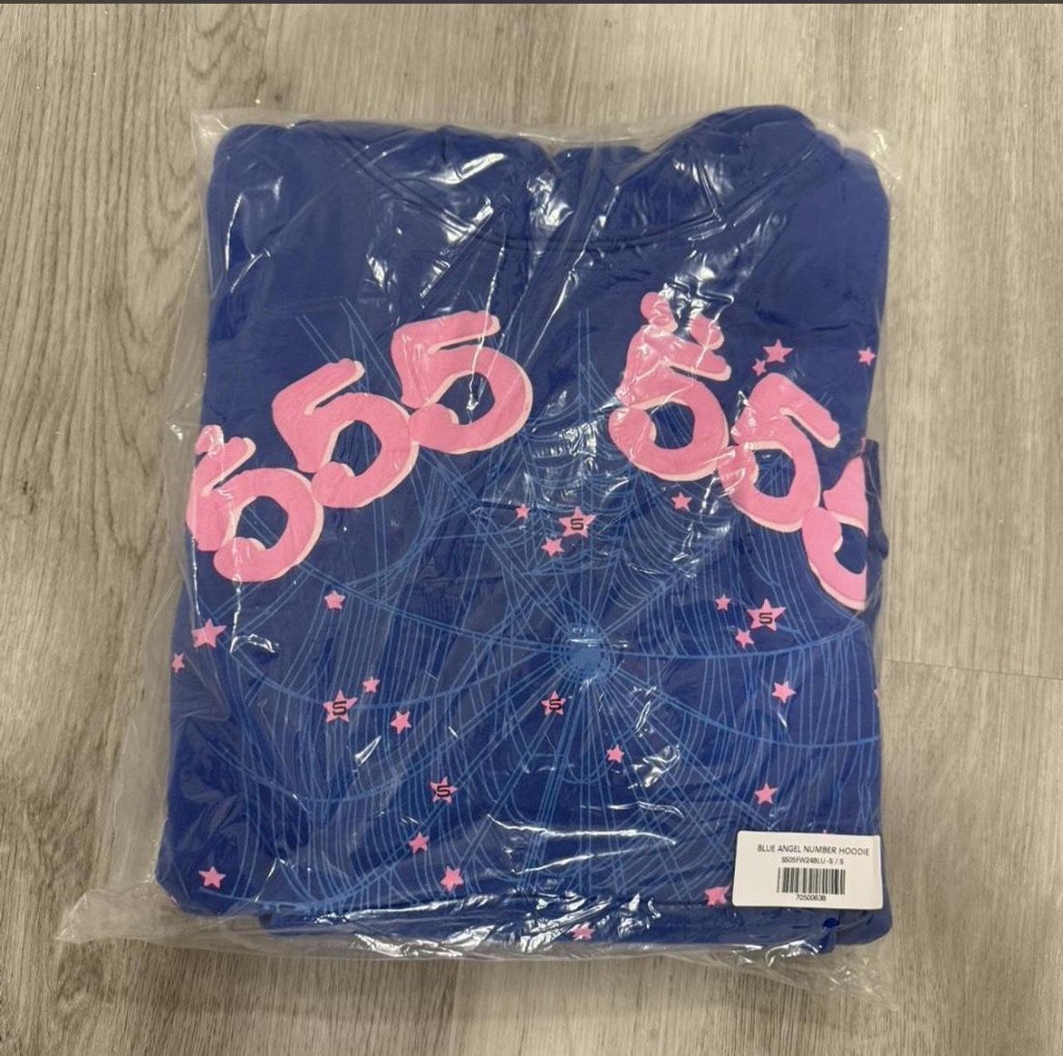 sp5der hoodie blue “555”
