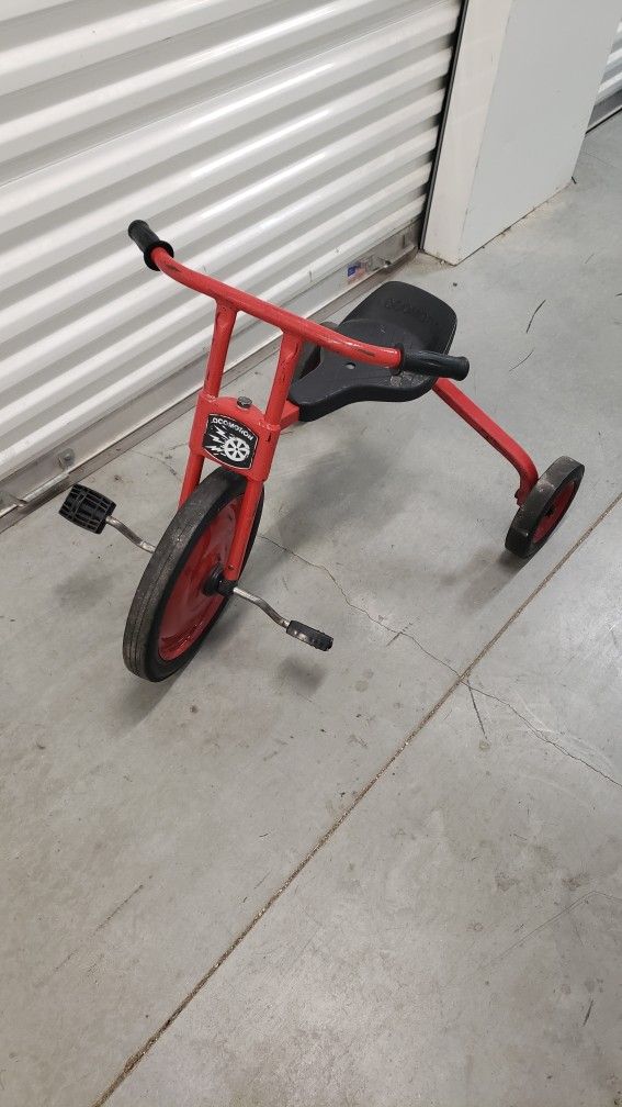 Vintage Steel Frame Locomotion Tricycle For Kids