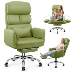 NEW - Office Executive Chair, Reclining Backrest Adjustable Armrests Footrest