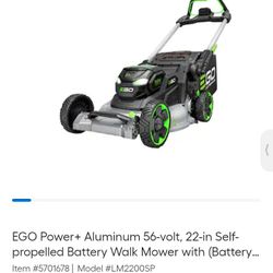 22" EGO Aluminium Deck Self-Propelled Lawn Mower