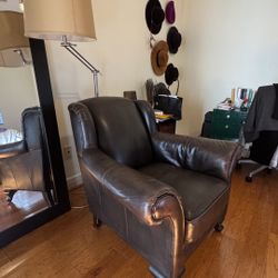 Brown Genuine Leather Armchair