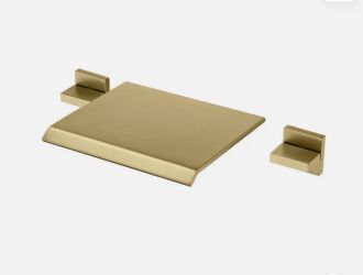 SUMERAIN Wall Mount Tub Faucet – High Flow Waterfall Style- Brushed Gold - S2150W-BG