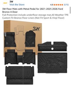 3W Floor Mats for Ford Bronco 4-Door