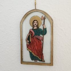 Saint Jude Thaddeus Painted Wall Hanging