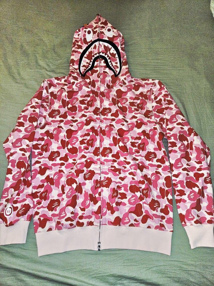 BRAND NEW - Bape Pink Camo Zip Up