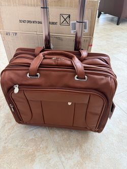 McKlein wheeled leather briefcase, new inbox