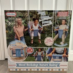 Brand Little Yikes New Blue Wood Swing