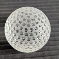 Tiffany & Co Clear/Frosted Crystal Golf Ball Paperweight- No box- Signed