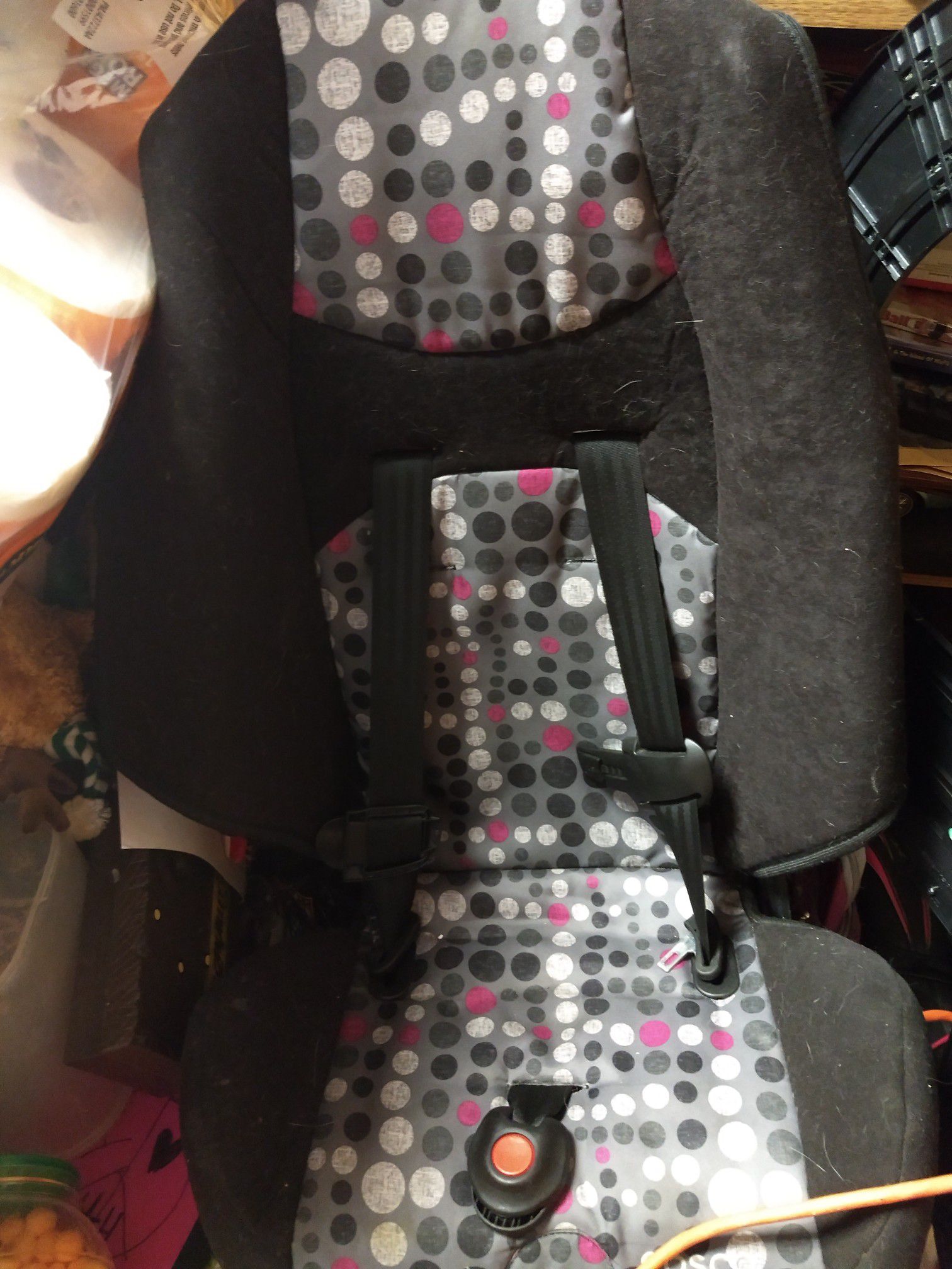 Booster seat excellent condition only used handful of times. Two years old and never in accident hardly ever in car.