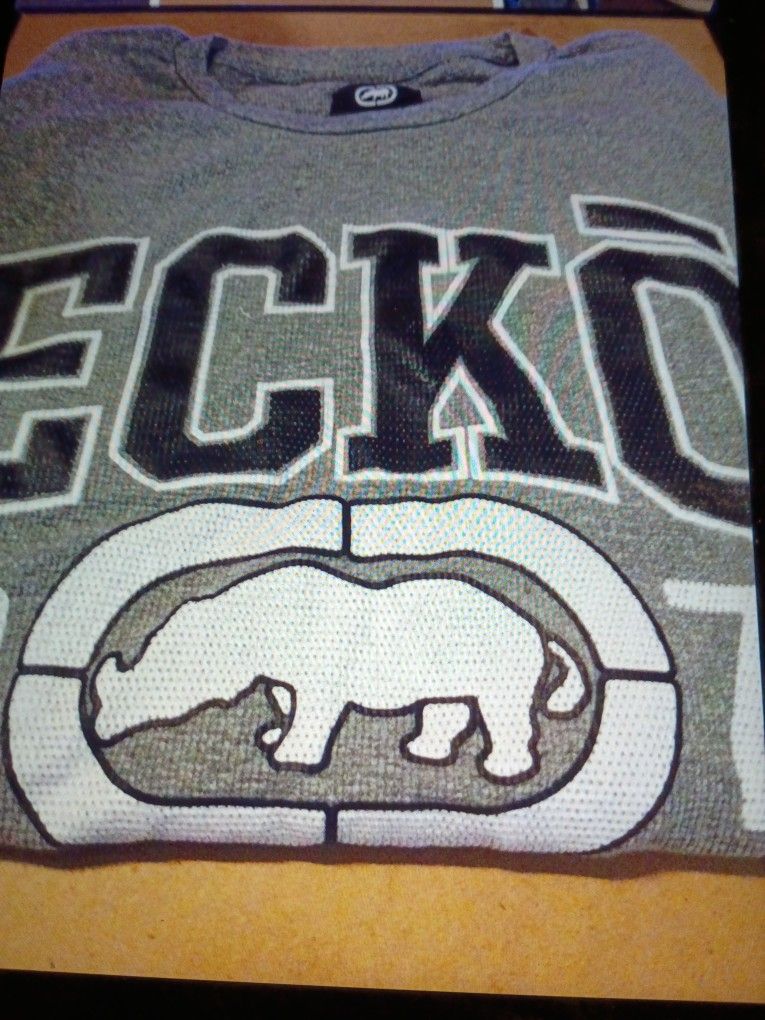 ECKO UNITD CLOTHING COMPANY SWEAT SHIRT MEN'S 4XL GREY CREW NECK FLEECE SWEATER GRAPHIC LOGO