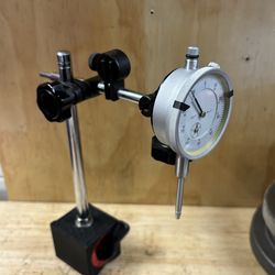 Magnetic base stand w/fine adj & dial test .001” indicator 0-1” machinist tool cnc haas