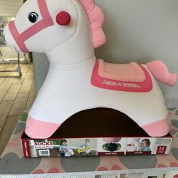 Rolling Pony Ride-On Horse – Plush Kids Toy