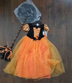 Witch dress and broomstick